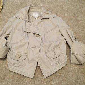 Crop trench jacket